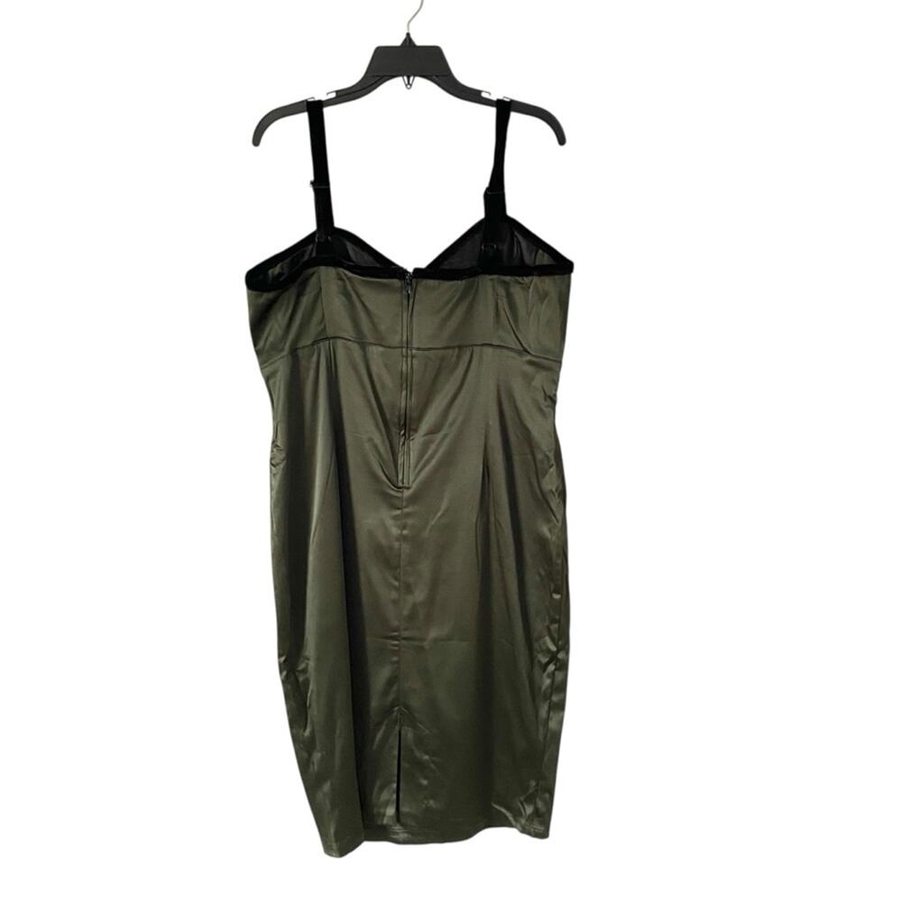 Deadly Dames NWTs Olive Green Black Lace Velvet Trim Wiggle Dress size 2X - Picture 5 of 9